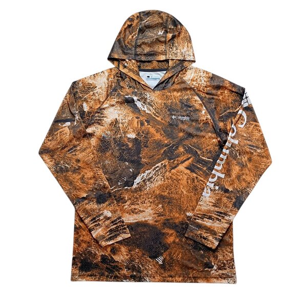 Columbia PFG Super Terminal Tackle Hoodie Men’s M Camo Omni-Shade UPF Shirt - Picture 1 of 11